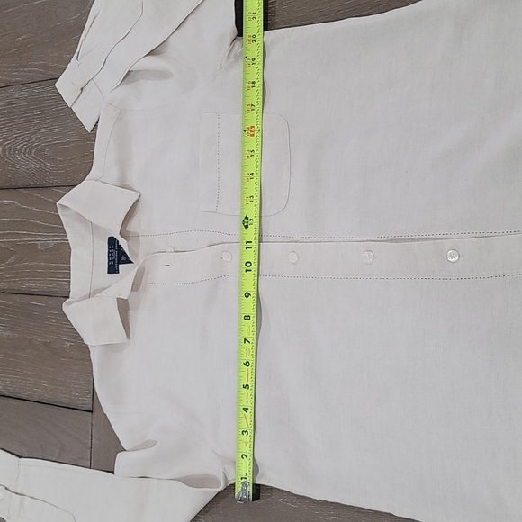 Crazy Horse By Liz Claiborne Linen Blend Button Up Blouse Size S - Picture 14 of 16